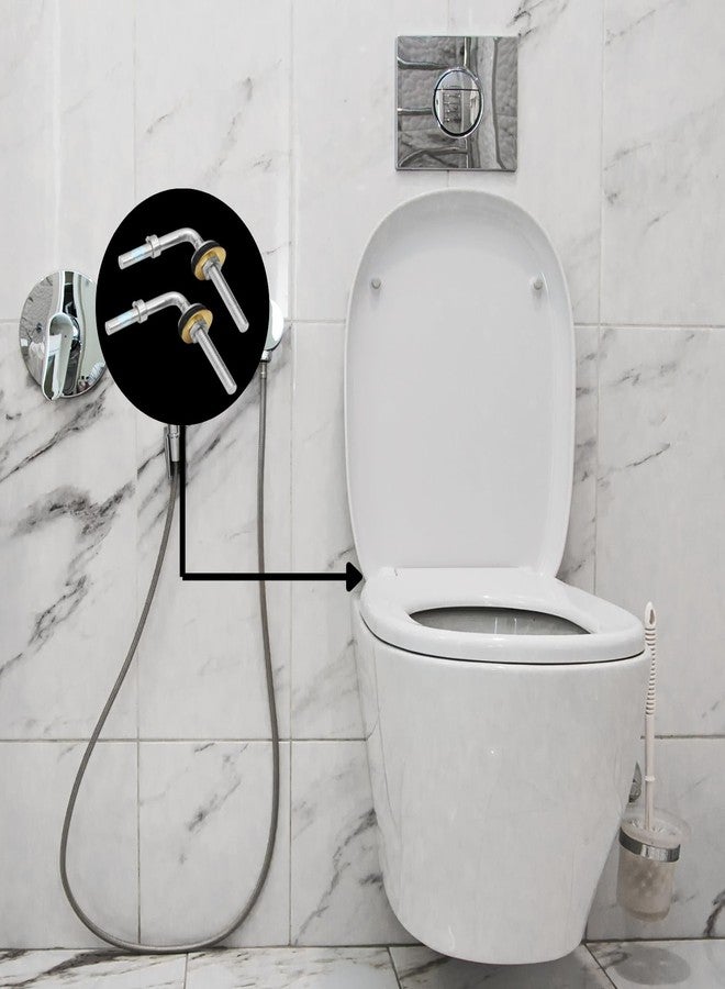 NEW WARE مفصلات براغي غطاء مقعد المرحاض NEW WARE® من النوع L - طقم إصلاح ملحقات قطع غيار لأغطية مقاعد المرحاض - Image 3